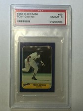 1986 FLEER MINI #69 TONY GWYNN PSA 8 NM-MT SAN DIEGO PADRES HOF LEGEND CARD