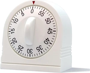 60 Minute Wind up Timer, Visual Mechanical Timer with Loud Alarm, Manual Countdo - Picture 1 of 12