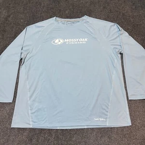 Mossy Oak Shirt Mens XXL Blue Pullover Quick Dry Cooling Hydro Oplex Fishing - Picture 1 of 12