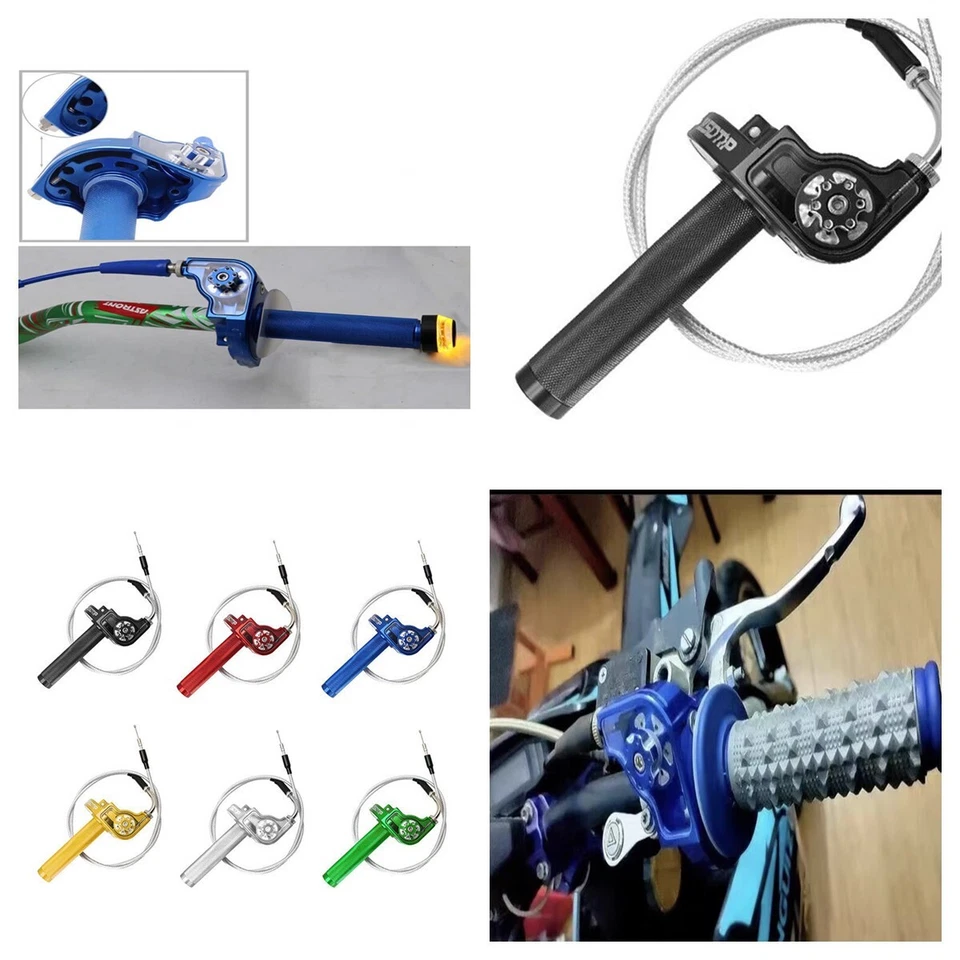 Manillar de motocicleta de 7/8"" empuñadura acelerador giratorio universal + CABLE Foto 1 de 4