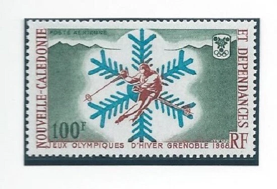 New Caledonia Olympic Games 1968 Grenoble perforated stamp MNH - Image 1 of 1