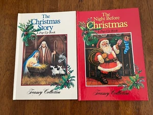 Lot 2 VTG Christmas Pop Up Books Night Before Christmas Story Vintage Treasury - Picture 1 of 4