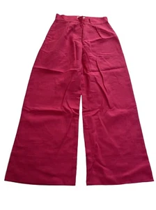 JAAF Linen-Blend Cropped Pants in Hot Pink - Picture 1 of 6