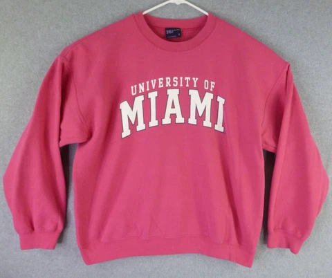 Miami Hurricanes Sweatshirt Womens Extra Large Pink Sports University 989 Cover