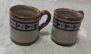 2 T.O. XACHIQUETZAL MEXICO GLAZED POTTERY MUGS - Picture 1 of 2