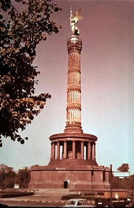 Vintage Post WWII Slide, West Berlin, Germany - The Victory Column, Street Scene - Picture 1 of 1