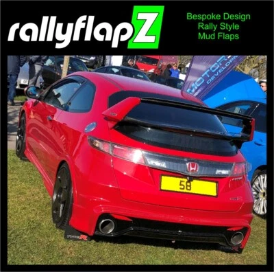 rallyflapZ | Mud Flaps to fit Honda Civic Type R FN2 Black 4mm PVC *G L- Big R&S - Image 1 of 2