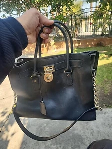 MICHAEL KORS black leather bag Need A Good Cleaning  - Picture 1 of 7