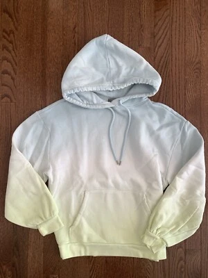 GAP Sweats Sudadera con Capucha con Cordones, Azul Ombre/Blanco/Amarillo Neón Gradiente, Pequeña Foto 1 de 4