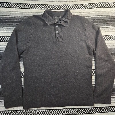 Suéter de cachemir Bloomingdales para hombre talla L cuello falso 1/4 botón cremallera cottagecore Foto 1 de 4