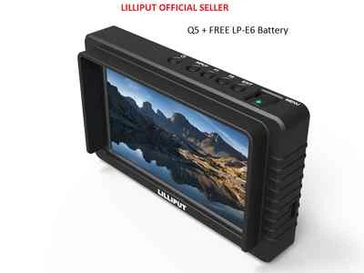 LILLIPUT 5 " Q5 Voll HD Slim Wellenform Zeit Code Quer Umwandlung + LP-E6 - Bild 1 von 2