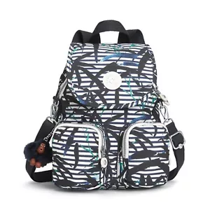 Kipling Firefly Up kleiner Rucksack - Bambusstreifen UVP £84 - Bild 1 von 3