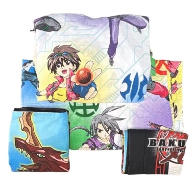 Полный комплект простыней из хлопковой смеси Bakugan Battler Brawlers 2009 плоская посадка 2 футляра - Изображение 1 из 4