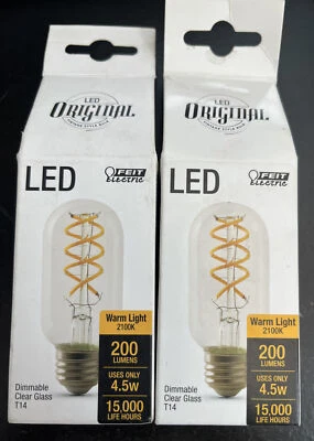 Feit Electric 4.5-Watt "Vintage Style" Clear Visible Filament T14 LED Bulb - Image 1 of 3