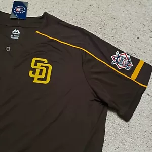 New San Diego Padres Jersey Men 2XL XXL Brown Gold Majestic Shirt Authentic MLB - Picture 1 of 11