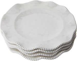 Perlette Cream Melamine 11" Dinner Plates, Set of 4 - Picture 1 of 6