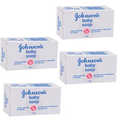 Sabonete em barra Johnson's & Johnson Baby branco 75g. (Pacote com 4) - Imagem 1 de 3