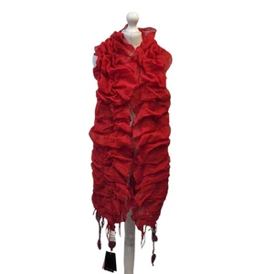 Save The Queen Dress Scarf Red Cotton Size 60" x 15" BNWT - Picture 1 of 4