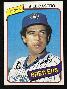 Tarjeta de béisbol 1980 Topps #303 Bill Castro Milwaukee Brewers de colección MLB - Imagen 1 de 2