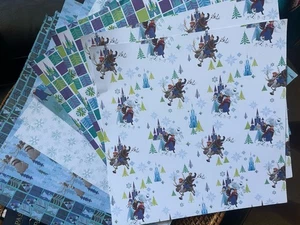 Disney Frozen 2 Cardstock Craft Paper Art 12” x 12” Purple Blue 11 Piece Lot - Picture 1 of 6