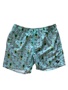 Sperry Top-Sider Mens Swim Trunks Size L Turquoise Pineapple Print Alternative - Picture 1 of 5