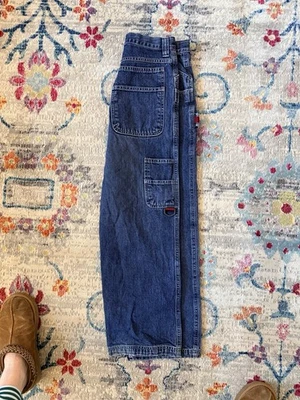 Jeans Lee para niños talla 14 Carpintero cintura ajustable azul denim pierna recta Foto 1 de 4