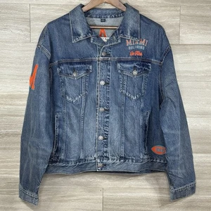 Miami Dolphins NFL American Eagle Denim Jean Jacket Football 1966 Mens XXL NWT - Picture 1 of 15