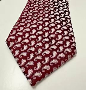 Corbata Ike Behar roja cachemira 100 % seda - Imagen 1 de 10