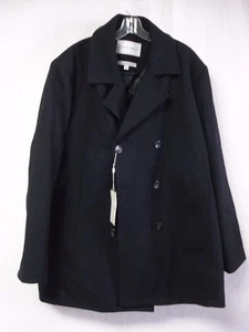 NWT Men's Joseph Abboud Double Breasted Winter Wool Coat Size 2XL Black #509G - Picture 1 of 4