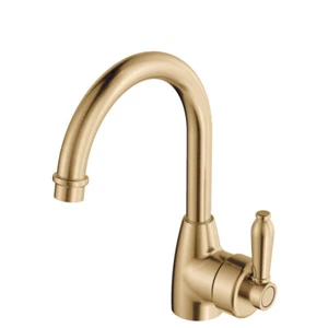 Fienza Eleanor Basin Mixer Bathroom Gooseneck Tap Urban Brass 202104UU - Picture 1 of 1