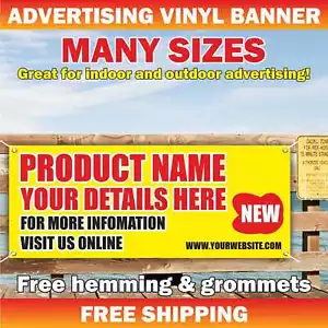 PRODUCT NAME Advertising Vinyl Mesh Banner Sign Available CUSTOM BUSINESS NAME - Picture 1 of 5