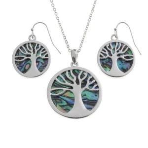 Tree of Life Necklace Earrings Set Womens Jewellery Valentines Birthday Gift - Picture 1 of 11