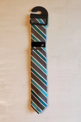 Corbata JF Ferrar para hombre estrecha rosa, azul, púrpura, multicolor a rayas mezcla corbata Foto 1 de 2