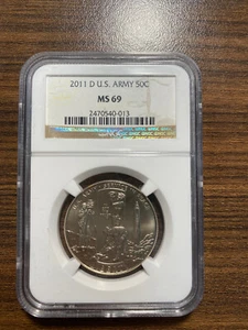 2011-D United States Army Commemorative 50C NGC MINT STATE 69 MS 69 - Picture 1 of 2