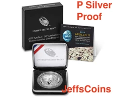2019 P Apollo 11 50th Anniversary PROOF Silver Dollar 1 oz .999 Coin 19CC 99.9% 