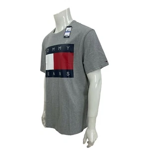 Tommy Hilfiger Tommy Jeans Short Sleeve Crew Neck T Shirt Tee Flag Logo Mens XL - Picture 1 of 11