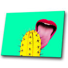 Green Yellow Red Cactus Funky Abstract Canvas Wall Art Picture Prints