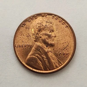 1955- Wheat penny  (No mint mark) -  L on rim - Picture 1 of 2