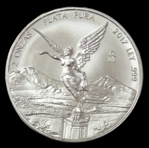 2017 MO SILVER MEXICO 2 ONZA LIBERTAD 2 oz 999 FINE COIN - Picture 1 of 2