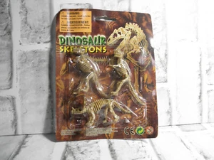 NEW TOY DINOSAUR SKELETONS PLASTIC FIGURINES SET OF 3 FREE USA SHIPPING - Picture 1 of 8