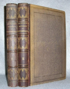 Antique Switzerland Books La Suisse Swiss Pictorial History Hand Colored 1858 - Picture 1 of 18