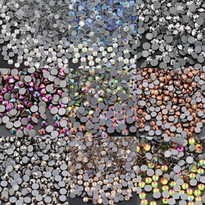 Glass Strass Crystal Hot Fix Rhinestones Iron On Flatback Clear Hotfix Stones - Picture 1 of 37