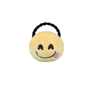 Haargummis Band grinsend Gesicht Emoji Plüsch Schlüsselanhänger 2,5" Zoll groß - Bild 1 von 3