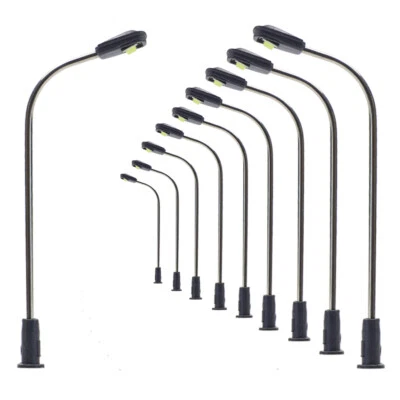 10pcs Échelle N/Z Modèle Ferroviaire Modèle de Lampadaire LED Blanc Chaud - Photo 1/4