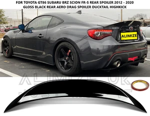 PARA TOYOTA GT86 SUBARU BRZ TRASERO TRD PACKTAIL ALTO ALERÓN LABIAL BRILLO DE PATADA ALTA NEGRO - Imagen 1 de 12