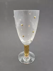 Morocco Gold By SMYERS Drinking Glassware Gold Leaf Stem Wine Glass 4 X 8 Inch. - Picture 1 of 5
