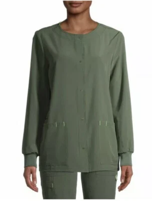Scrubstar~Women’s~X-Small~Olive Leaf~Stretch~Warm Up~Scrubs~Jacket~NWT - Image 1 of 4