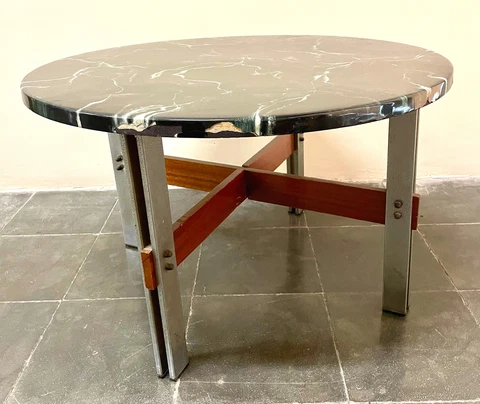 RATIONALIST DESIGN TABLE. IMITATION MARBLE AND STEEL. SPAIN. TWENTIETH CENTURY Cover