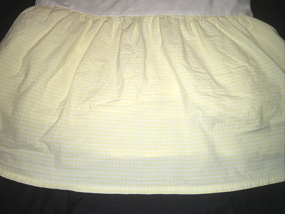 Falda de cama completa Pottery Barn Kids con guinga a cuadros amarilla blanca 13" Drop Cottage Foto 1 de 4