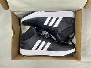 Adidas HOOPS MID 3.0 K Kids GW0402 Core Black/Cloud White Sneakers Size 5 - Picture 1 of 16